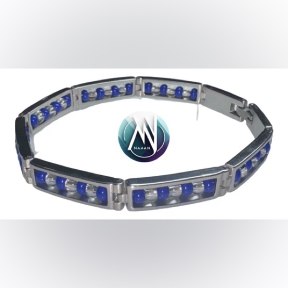 Stainless steel ilde de Yemaya Bracelet (Czech Beads) yoruba religion africana